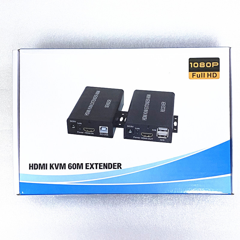 60M High Definition Hdmi Kvm 60M Extender Network Cable Rj45 to Hdmi Usb Extender Dual Output