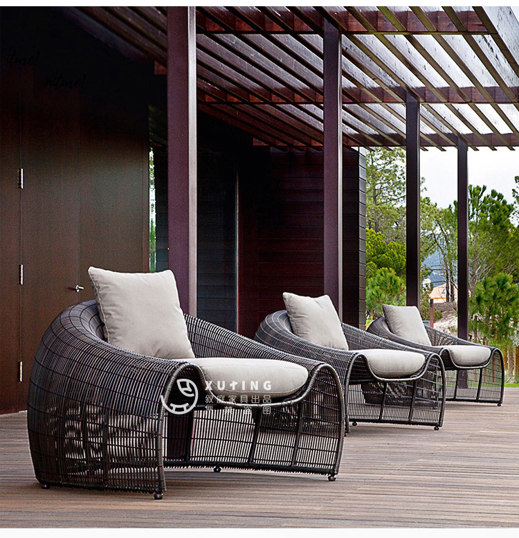 户外沙发防晒防水藤椅庭院藤沙发组合三人室外藤制滕家具藤编沙发