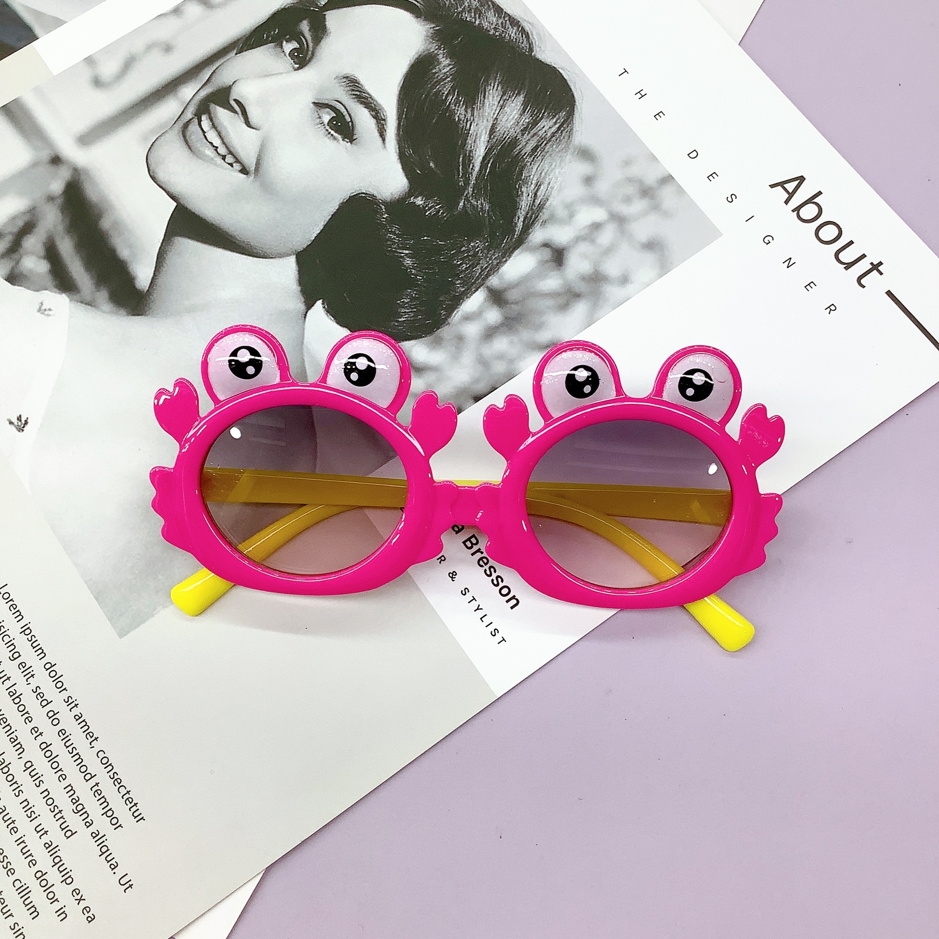 New Frog Baby Sunglasses Kids Sunglasses Korean Fashion Boys and Girls Photo Concave Shape Sunglasses
