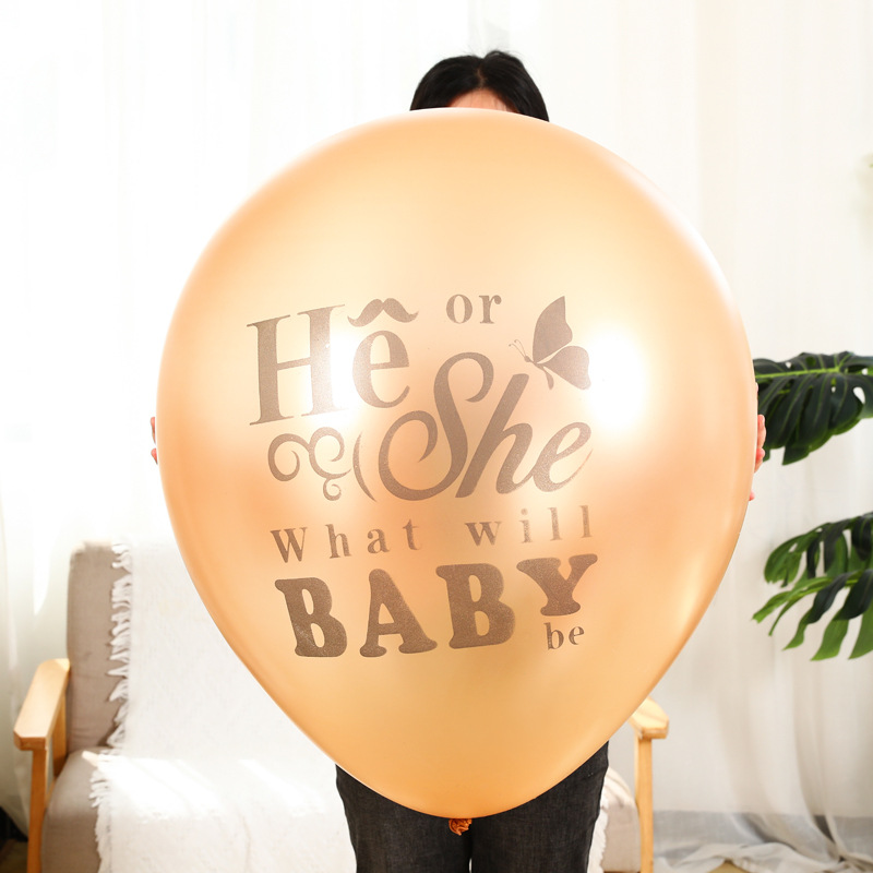 Black 36-Inch Boyorgirl Thick round Amazon Aliexpress Baby Gender Reveal Paper Balloon