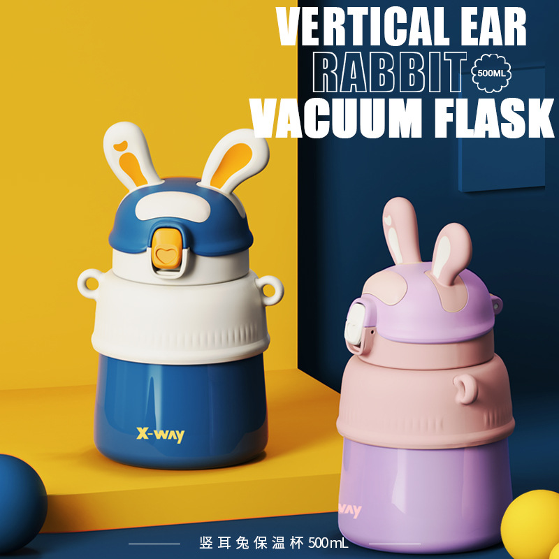 Good-looking Vacuum Cup Children's Cartoon 316 Stainless Steel Portable Cup with Straw Men's and Women's Student Baby Cute Kettle