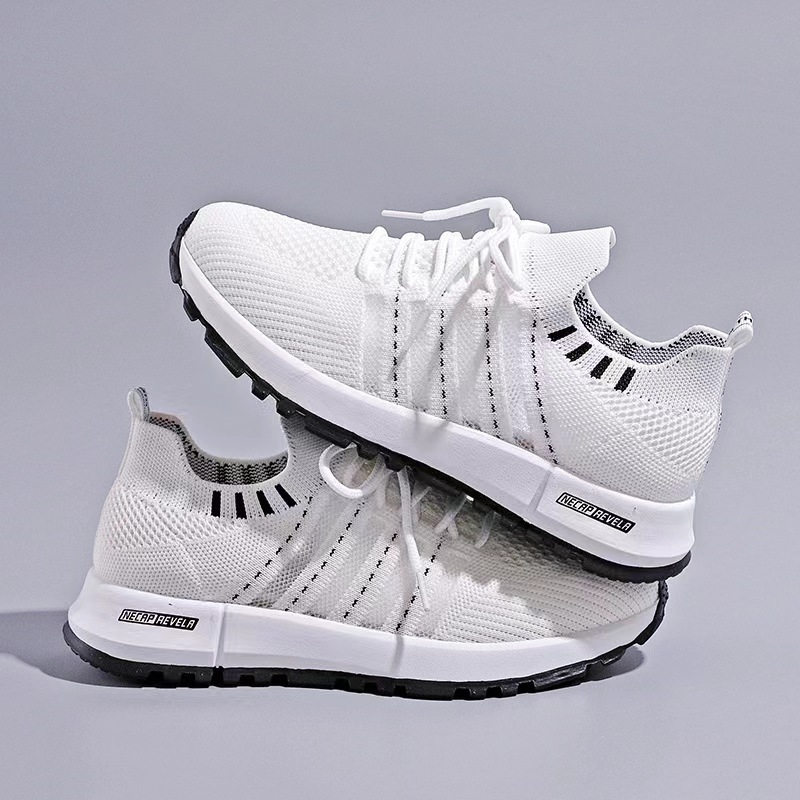 Spring and Summer New Fly-Knit Sneakers Women's Breathable Mesh Casual Wild Running Women's Shoes Thick Soft Soled Foreign Trade Wholesale