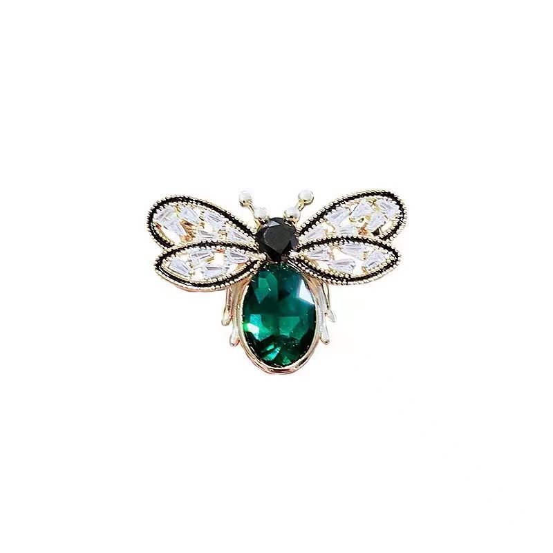 Bee Niche High-Grade Crystal Brooch Anti-Exposure Scarf Buckle Suit High-End Corsage Diamond-Studded Pin Wholesale