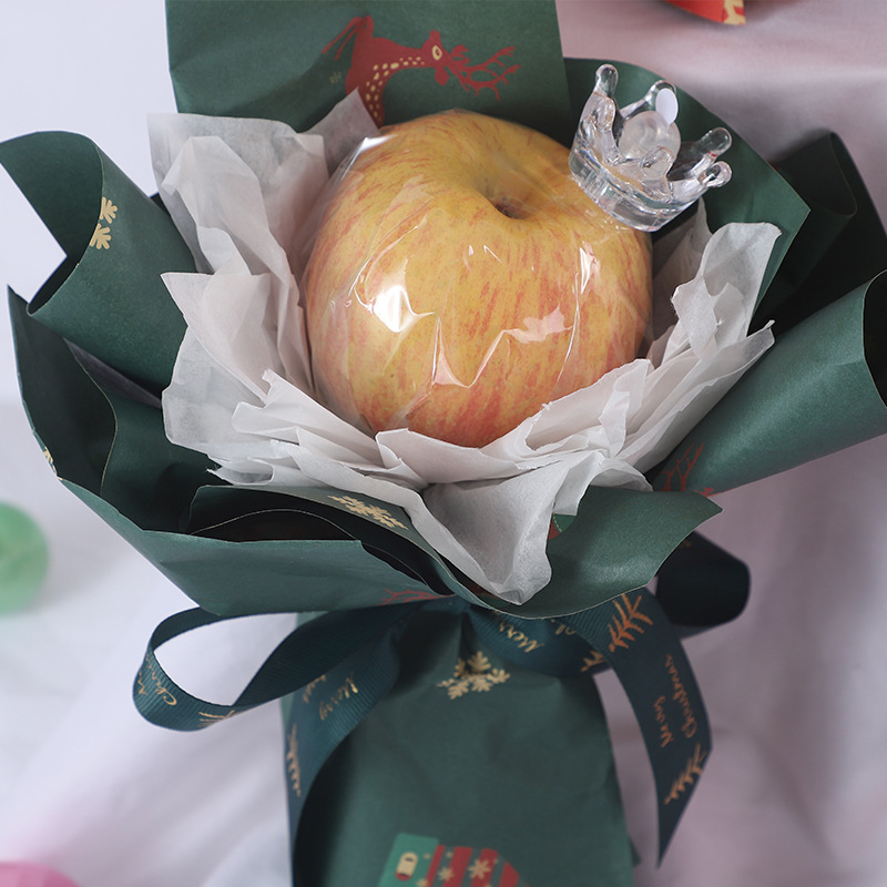 苹果包装纸平安果圣诞节牛皮纸加厚加厚包苹果的纸圣诞花束包装纸