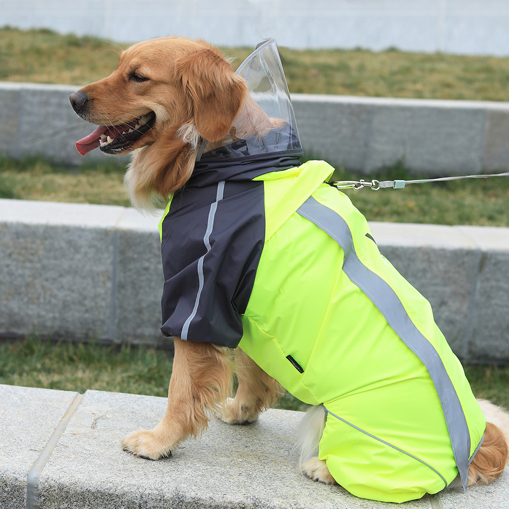 Amazon Hot Pet Dog Dog Raincoat All-Inclusive Four-Legged Poncho Waterproof Clothes Four Seasons Universal Factory Wholesale