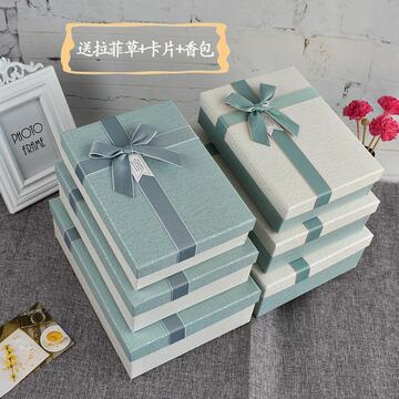 礼盒包装盒精美韩版文艺小清新长方形伴手礼盒护肤品丝巾盒-阿里巴巴
