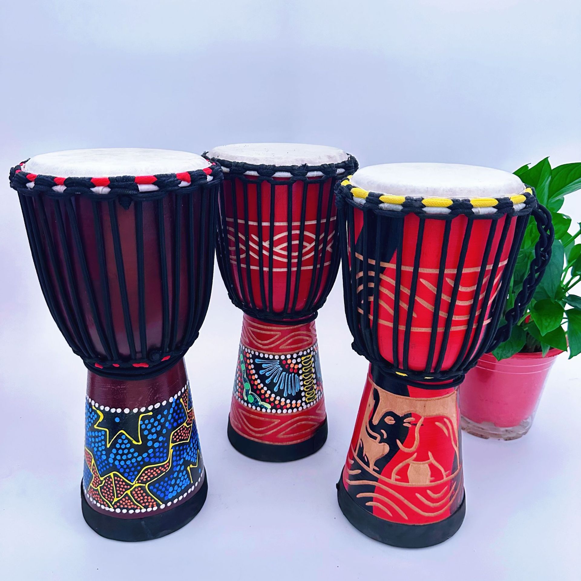 小8寸老山羊皮非洲鼓丽江演奏初学者幼儿园云南演出手鼓小孩