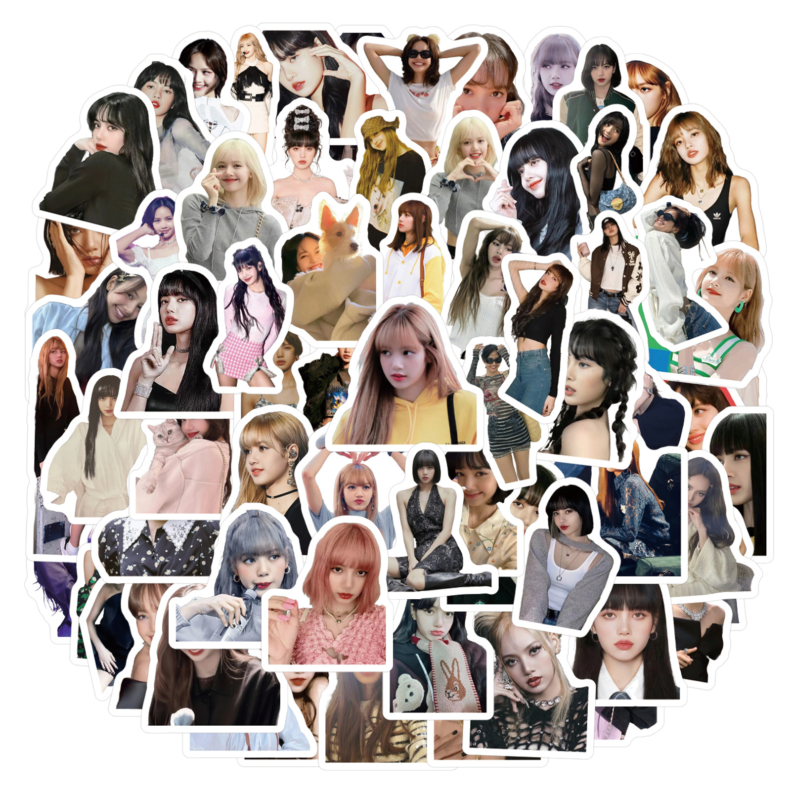 100张lisa贴纸韩国女团女明星周边美照小卡手帐贴纸手机装饰贴纸