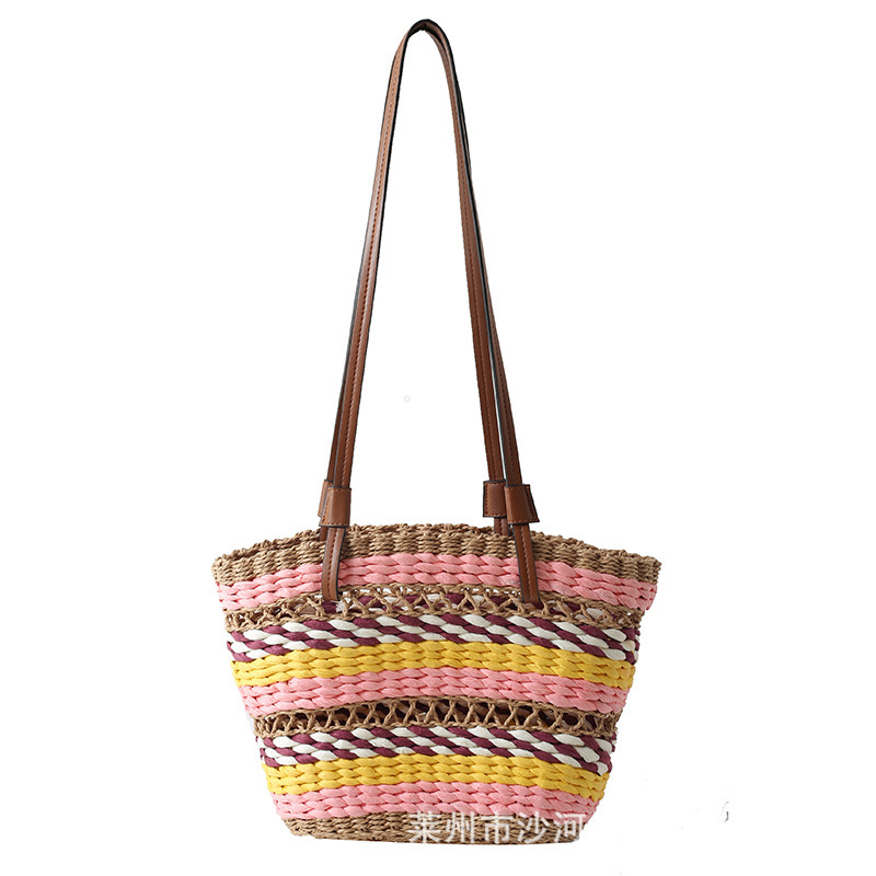 2023 New Autumn and Winter Commuter Bohemian Style Large Capacity Straw Bag Travel Holiday Handbag Women's Bag