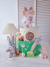 PJD1批发儿童蛋糕装饰摆件狐狸妲己小兔子狐狸公仔玩偶生日蛋糕插