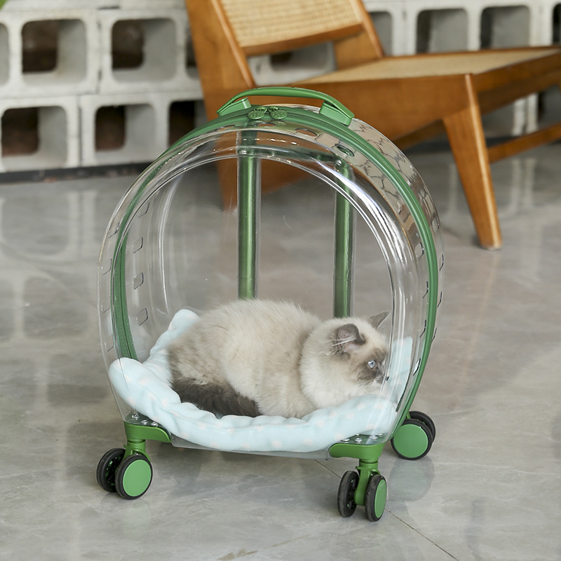 Outdoor Portable Space Capsule Pet Trolley Bag Cat Backpack Large Capacity Backpack Transparent Cat School Bag Luggage and Suitcase