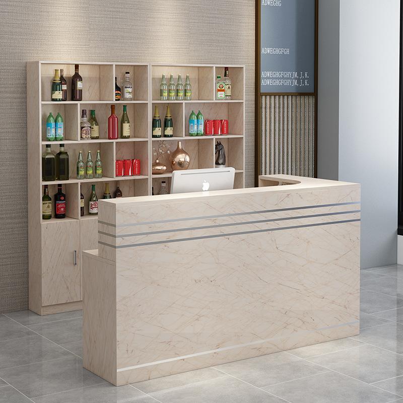 收银台简约饭店吧台酒柜一体转角吧台柜商用店铺小型前台柜台