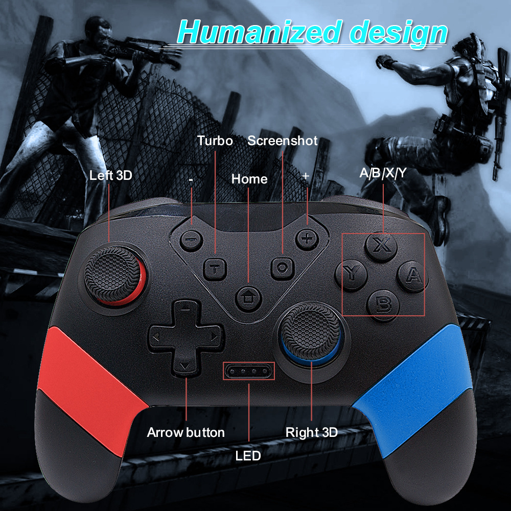 switch无线手柄支持宏编程双震动体感唤醒功能厂家批发switch手柄