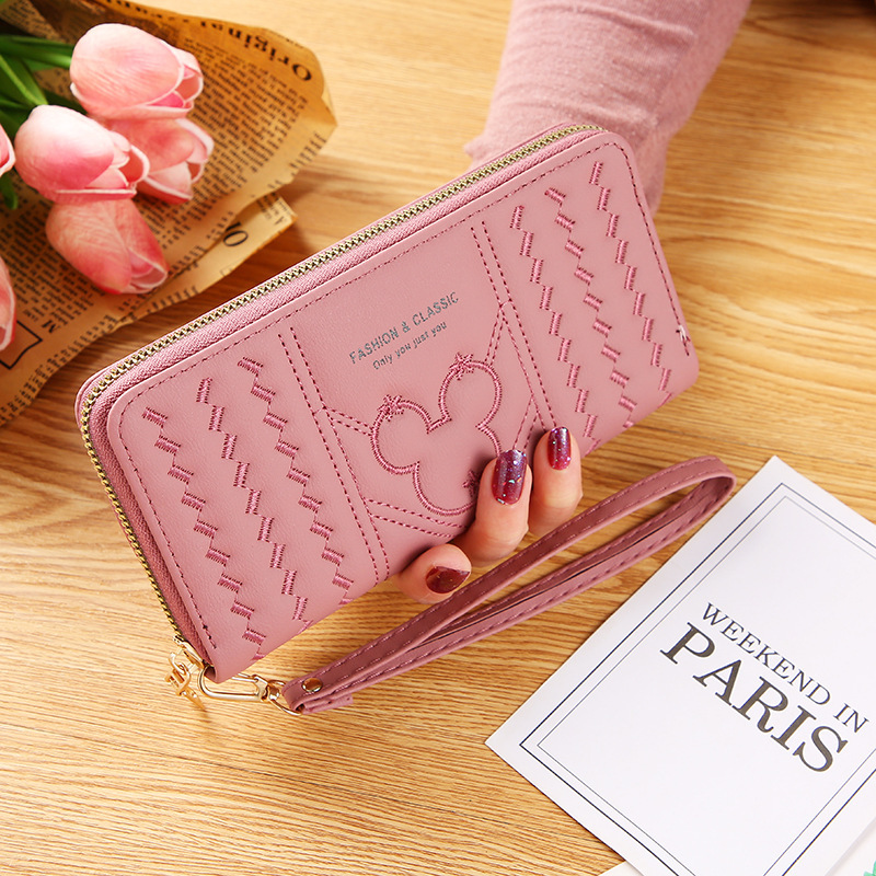 Factory Women's Bag New Clutch Long Zip Wallet Women's Korean Style Multifunctional Card Holder Mobile Phone Bag Coin Purse Clip