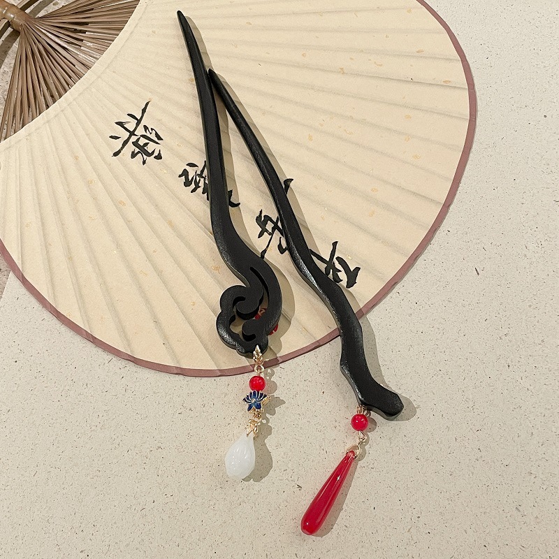 New Chinese Style Wooden Hairpin for Women Antique Hair Clasp Simple Modern Wooden Hair Clasp Cheongsam Hanfu Updo Hair Clasp Hair Accessories Headdress