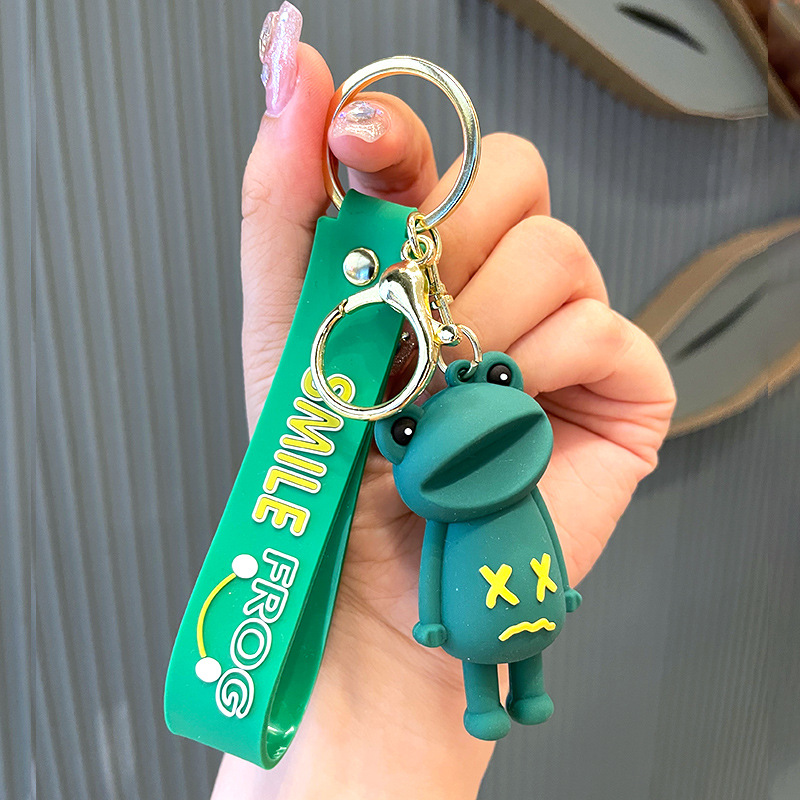 Head Tilt Frog Initiative Keychain Exquisite Internet Celebrity One Pair of Lovers Car Key Pendant Bag Charm Key Chain Women