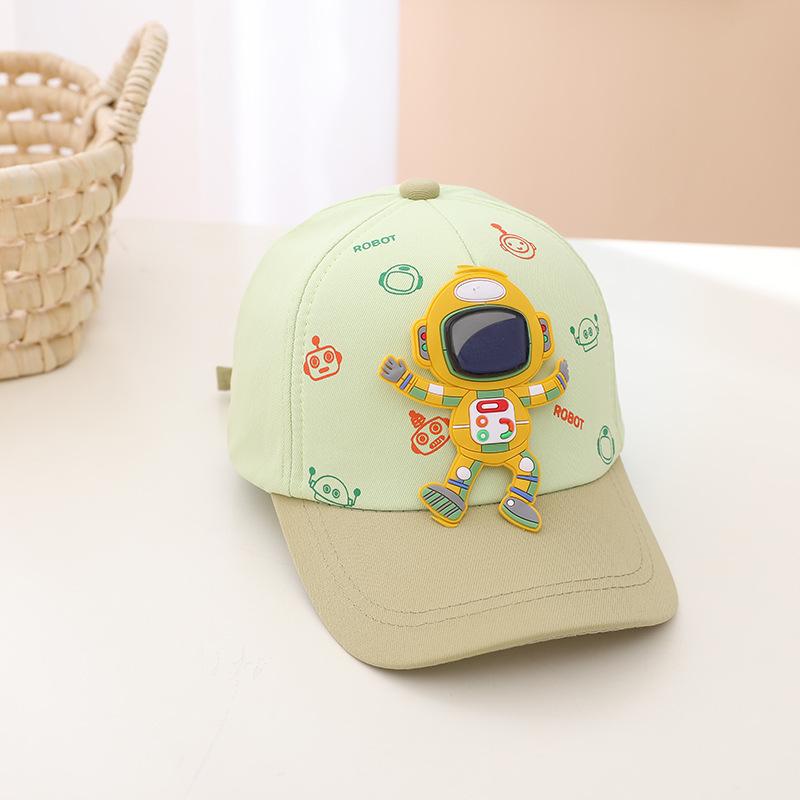 男孩棒球帽春秋薄款超酷机器人糖果色帽子出行时尚百搭遮阳鸭舌帽