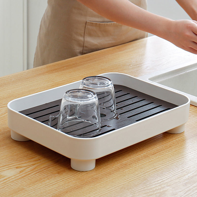 家用简约茶盘茶台茶杯托盘长方形小型客厅储水塑料沥水盘