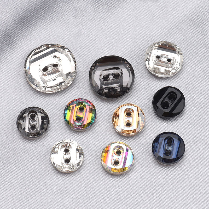 Spot High-Grade Crystal Glass Drill Button Men's and Women's Shirt Cardigan Button Black White Shirt Accessories Small Button