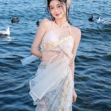 人鱼公主服2023新重工西双版纳三亚旅拍写真套装人鱼姬仙女裙