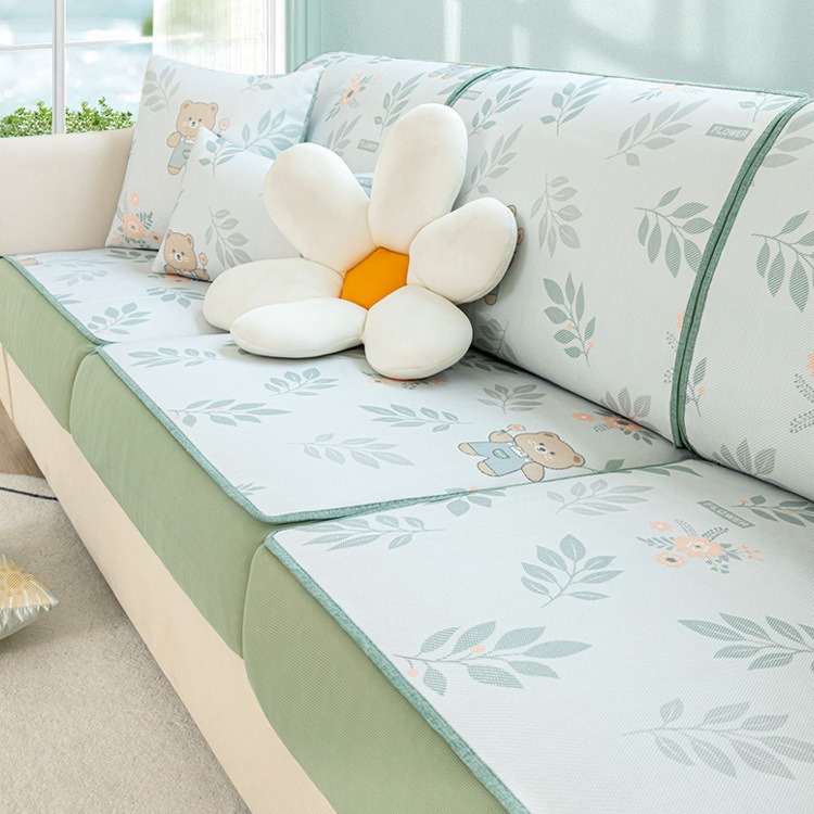 夏季冷感冰藤沙发套全包万能套笠防猫抓沙发套罩通用型凉席坐垫子