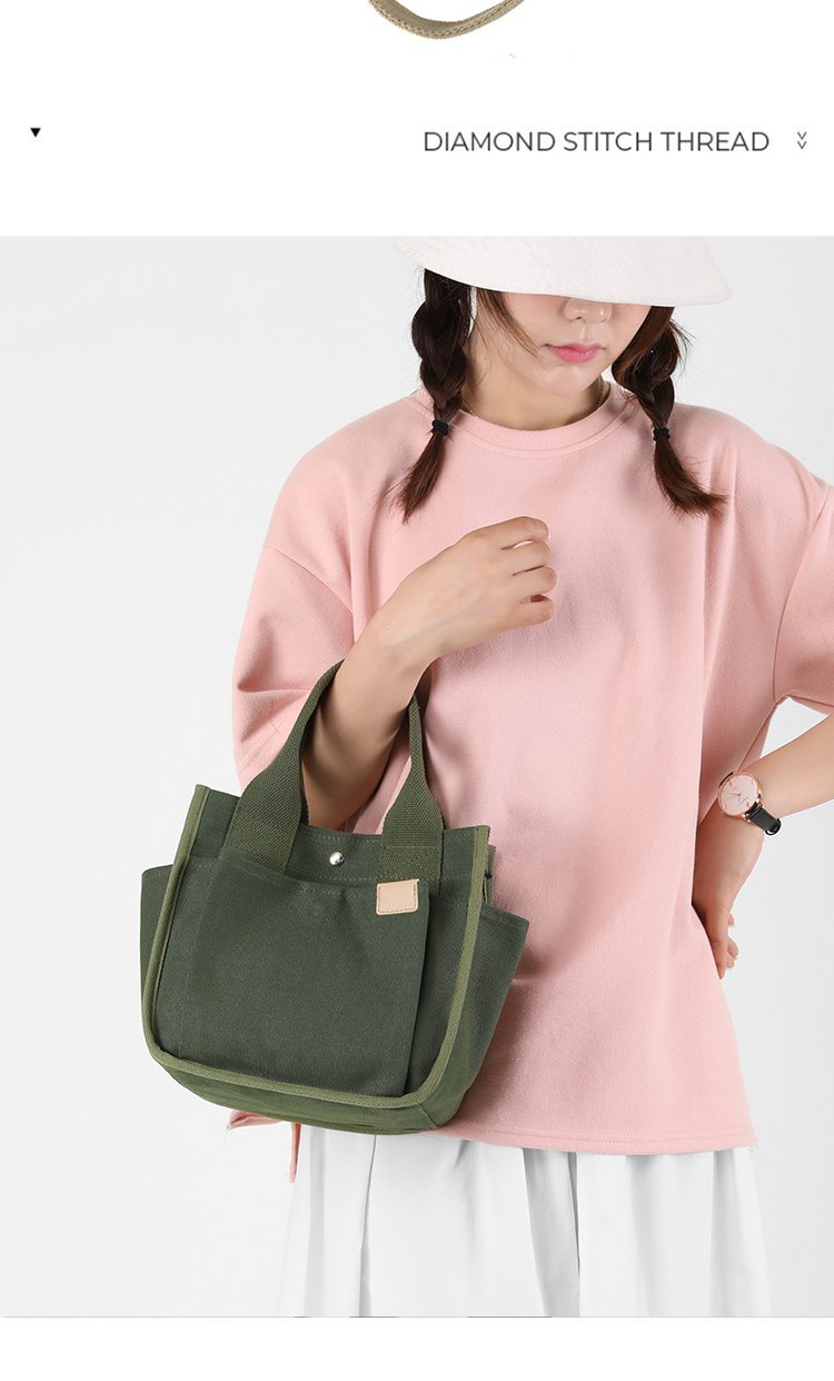 日系ins文艺复古帆布包大容量休闲简约手提包学生上课单肩斜挎包