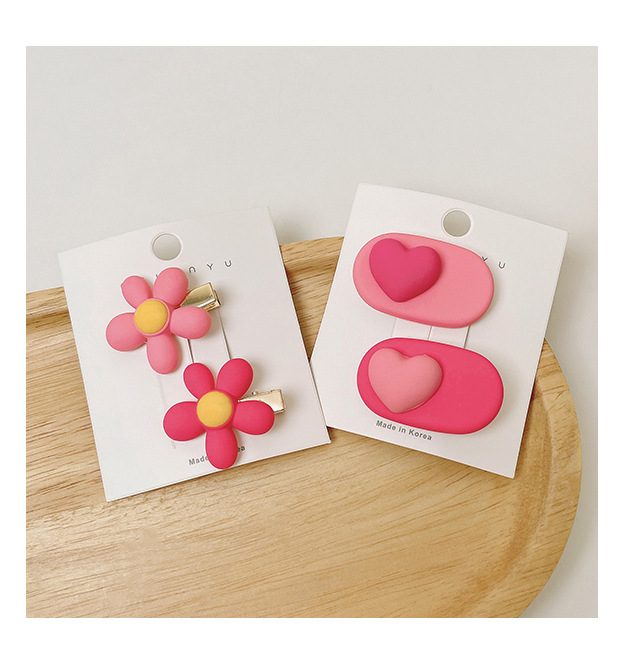 粉色系发夹甜美百搭爱心发卡子头饰刘海侧边夹可爱少女蝴蝶结夹子