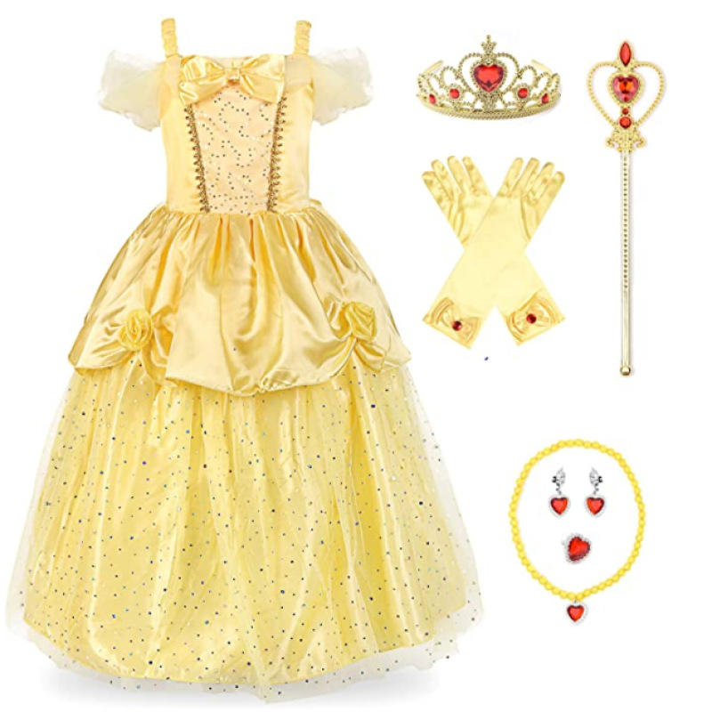 跨境欧美贝儿公主裙女童无袖生日礼服cosplay万圣节装扮服装