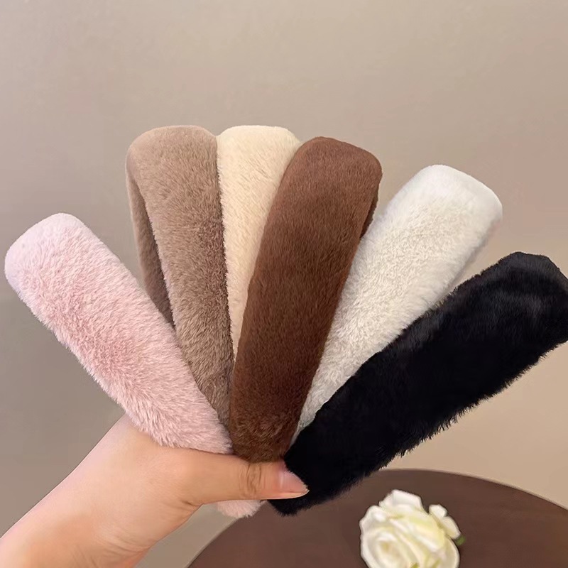 fluffy hair band autumn and winter women‘s face wash hair bands broken hair finishing headband high sense hairband headband high skull top headband