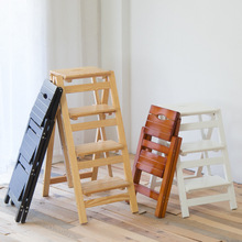 家用梯子多功能折叠梯凳伸缩人字梯实木二三四步登高楼梯椅置物架