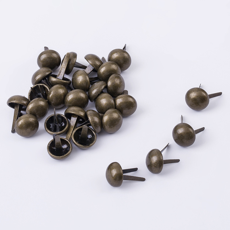 Factory in Stock Diy Two Feet round Head Nails Rivet Luggage Decoration Mushroom Nail Wholesale Gold Brad Nail Bronze