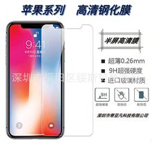 源头工厂适用苹果半屏白片7/8plus钢化膜Iphone12pro高清11手机膜