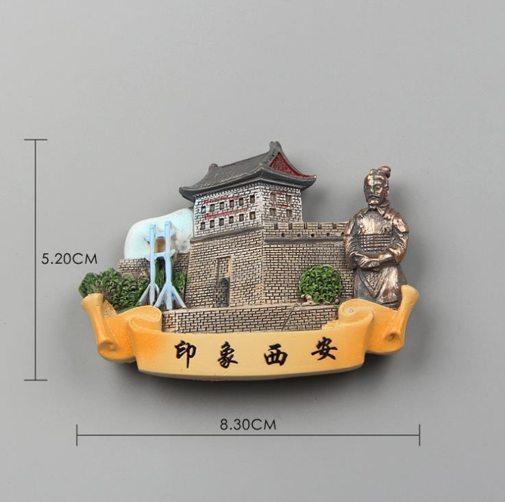 Xi'an, Shaanxi Tourism Souvenir Refrigerator Stickers Magnetic Stickers Hand Gift Scenic Spot Bell Drum Tower Big Wild Goose Pagoda Cultural Creation