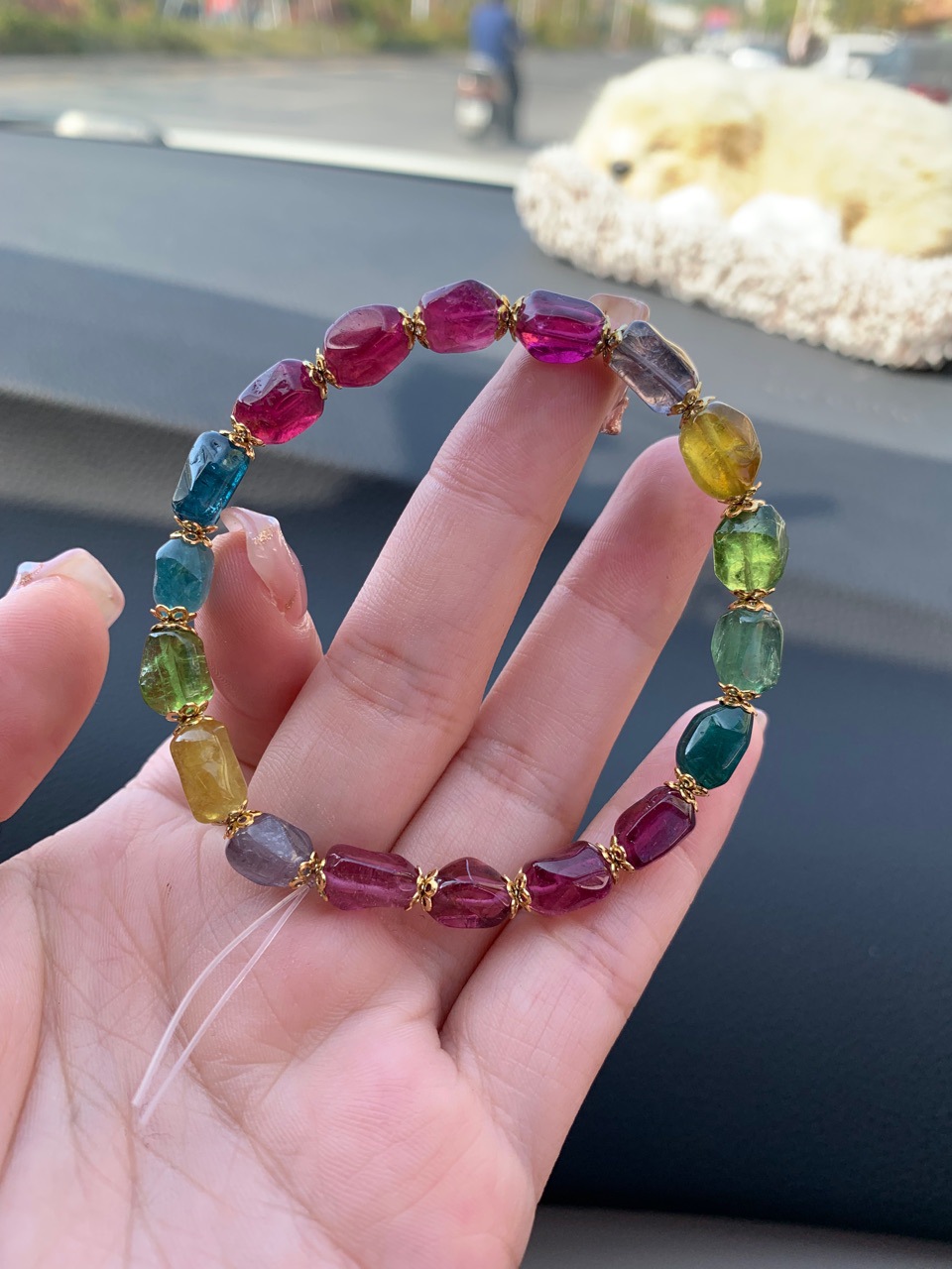 工厂批发天然阿富汗碧玺原石随形手串手链色标原石卢比来红柠檬黄