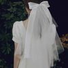 bride Headdress double-deck Retro bow Sen family Travel Photography Veil have cash less than that is registered in the accounts Wedding dress Headdress wedding