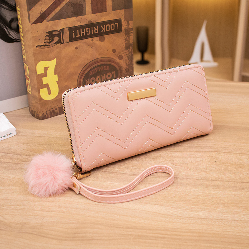 Long Tri-Fold Bag 2022 New Ladies' Purse Wave Pattern Iron Long Wallet Factory Live Gift Pouch