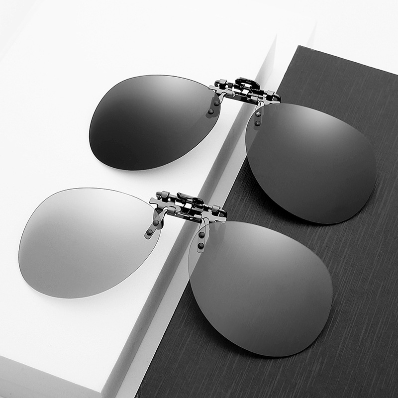 偏光方型夹片男士夜视镜片 近视墨镜二合一夹片日夜两用夹片批发