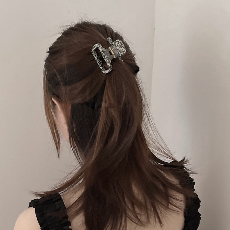 Korean Style Thick Acetate Square Barrettes Back Head Grip Small Size Ins Hair Claw High-End Shark Clip Headdress Hairpin