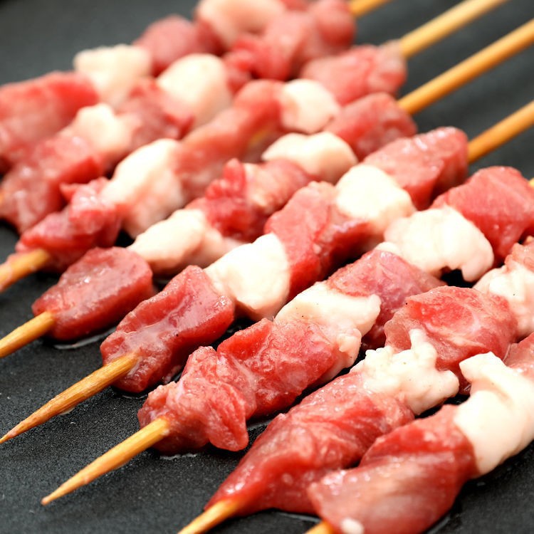 内蒙古羊肉串新鲜烧烤食材半成品锡盟羊肉冷冻羔羊肉生串羊肉30串