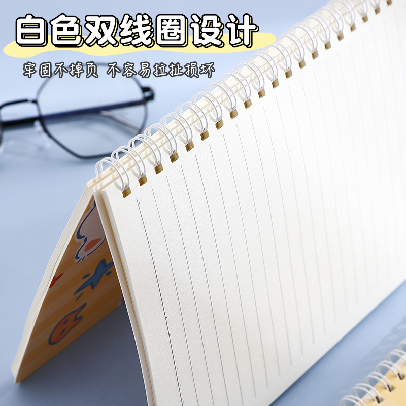 Cartoon Coil Notebook A5 Notebook Student Thickened Cute Coil Book Good-looking Eye Protection Notepad in Stock