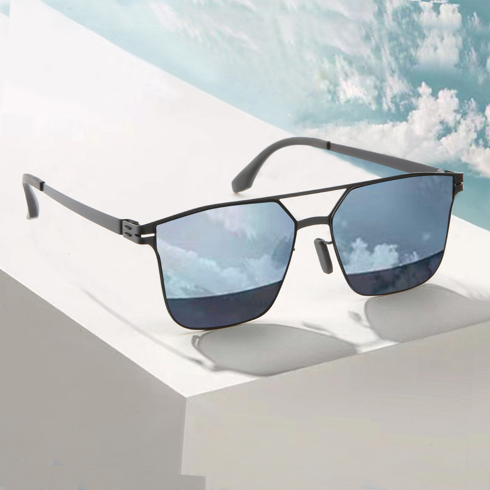 Light Tough Nylon Sunglasses Men‘s Fashion Driving Special UV Protection Memory Frame Double Beam Fashion Sunglasses Wholesale
