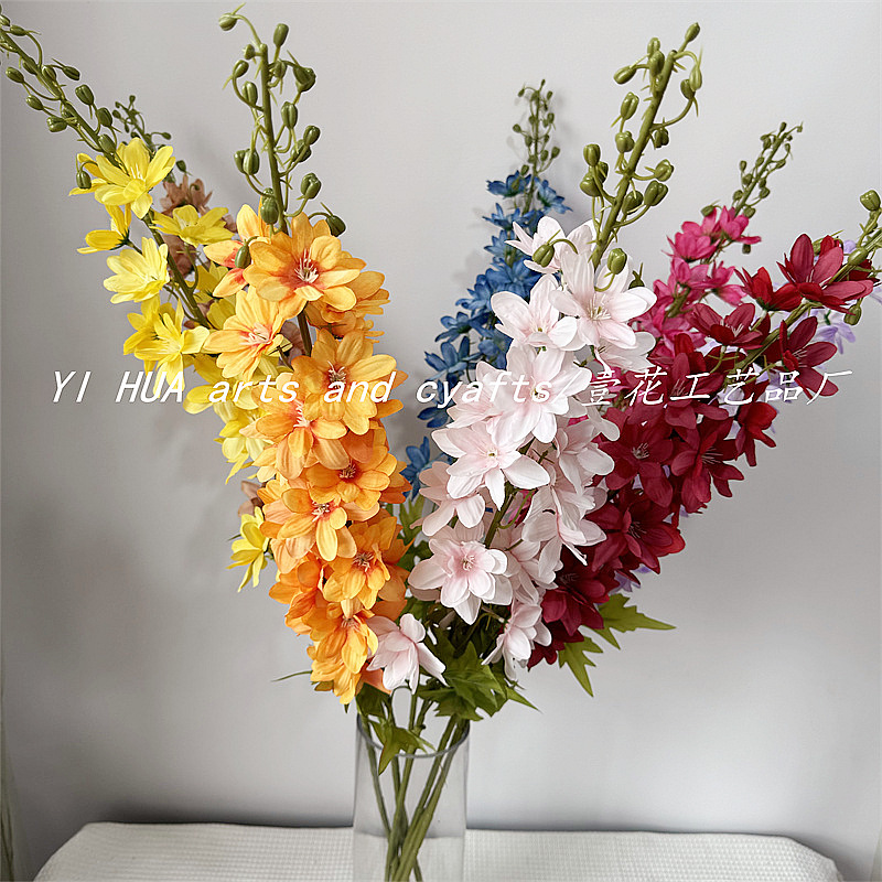 1米 大飞燕 超大枝千代兰仿真花 婚庆线条单支紫罗兰风信子假花