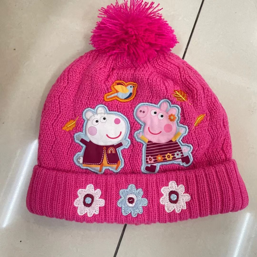 原单外贸女童卡通刺绣针织毛线帽子2-7岁-阿里巴巴