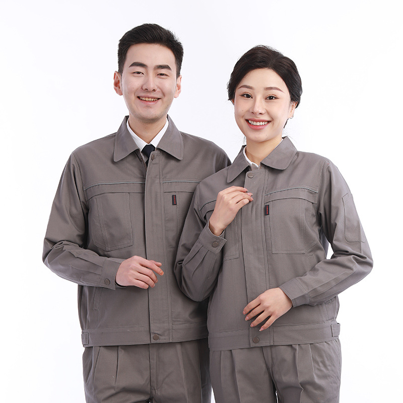 春秋工作服长袖套装户外工程电焊汽修工厂车间厂服双层耐磨绣logo