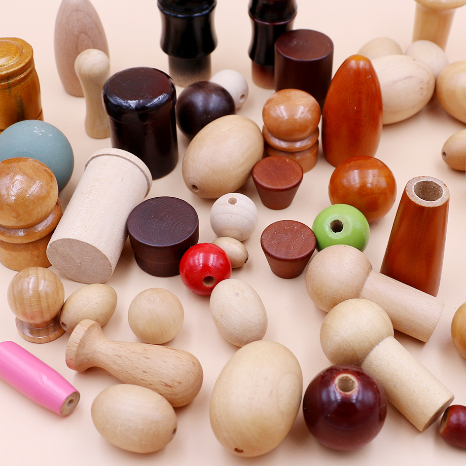 家居木拉手 木工艺品 木质小配件 木圆球挂勾木圆棒衣架木圆珠