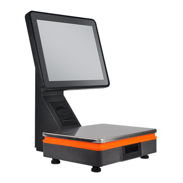 触屏称重收银一体机 超市餐饮收银系统pc秤电子收银秤带秤收银机
