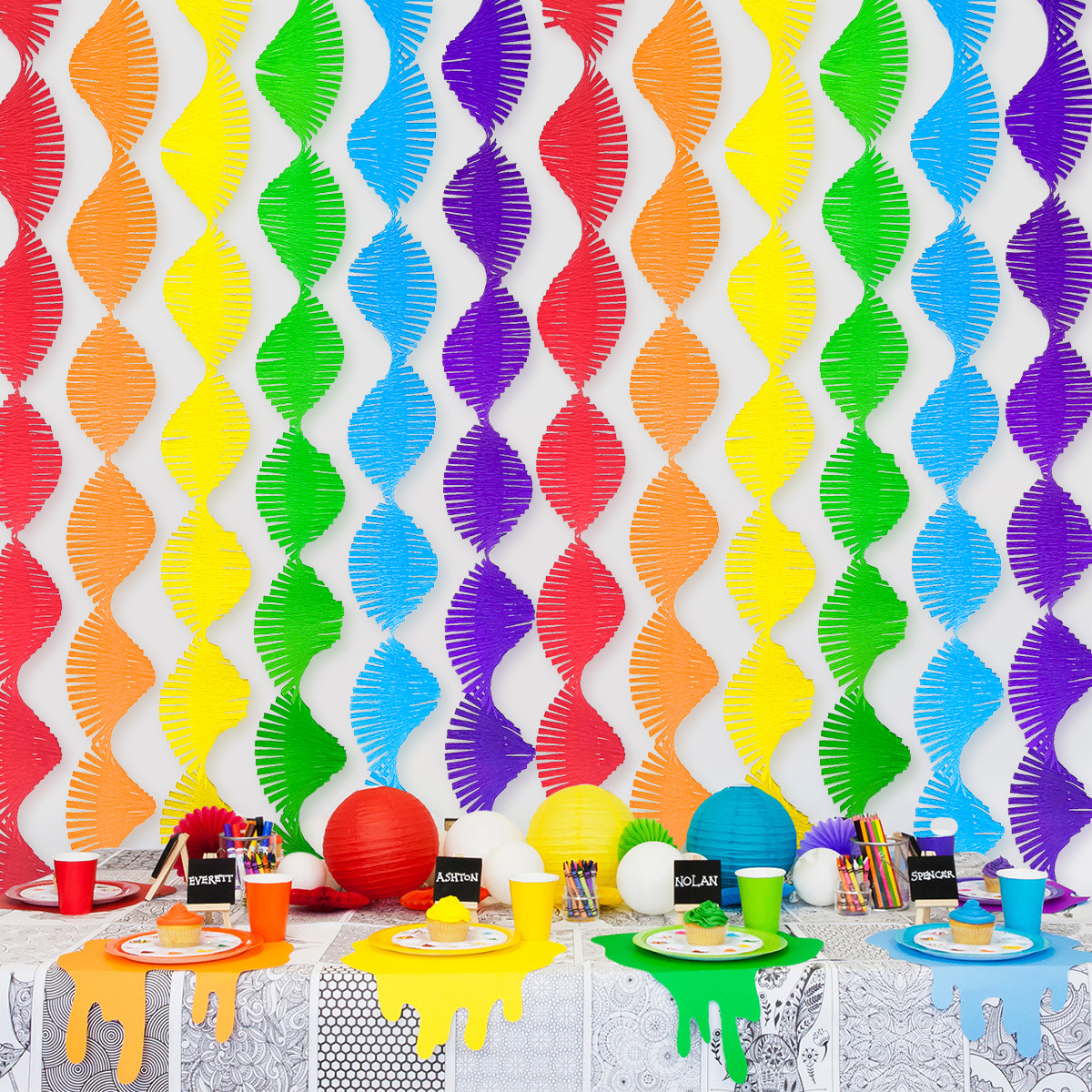 皱纹纸螺旋拉花拉花纸卷 店铺婚庆橱窗背景墙幼儿园生日派对用品