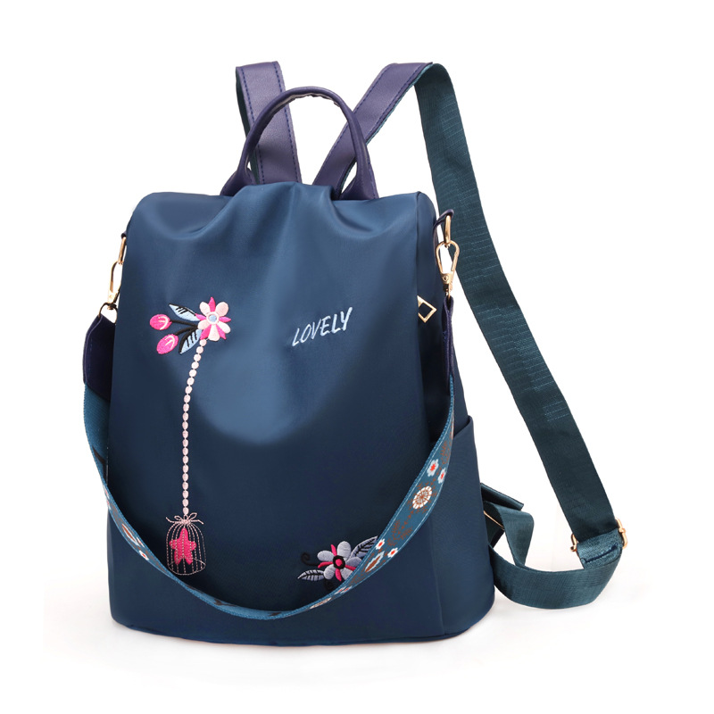 Women's Bag 2022 Autumn New Fashion Backpack Embroidered Women's Anti-Theft Backpack Oxford Cloth Large Capacity Bag