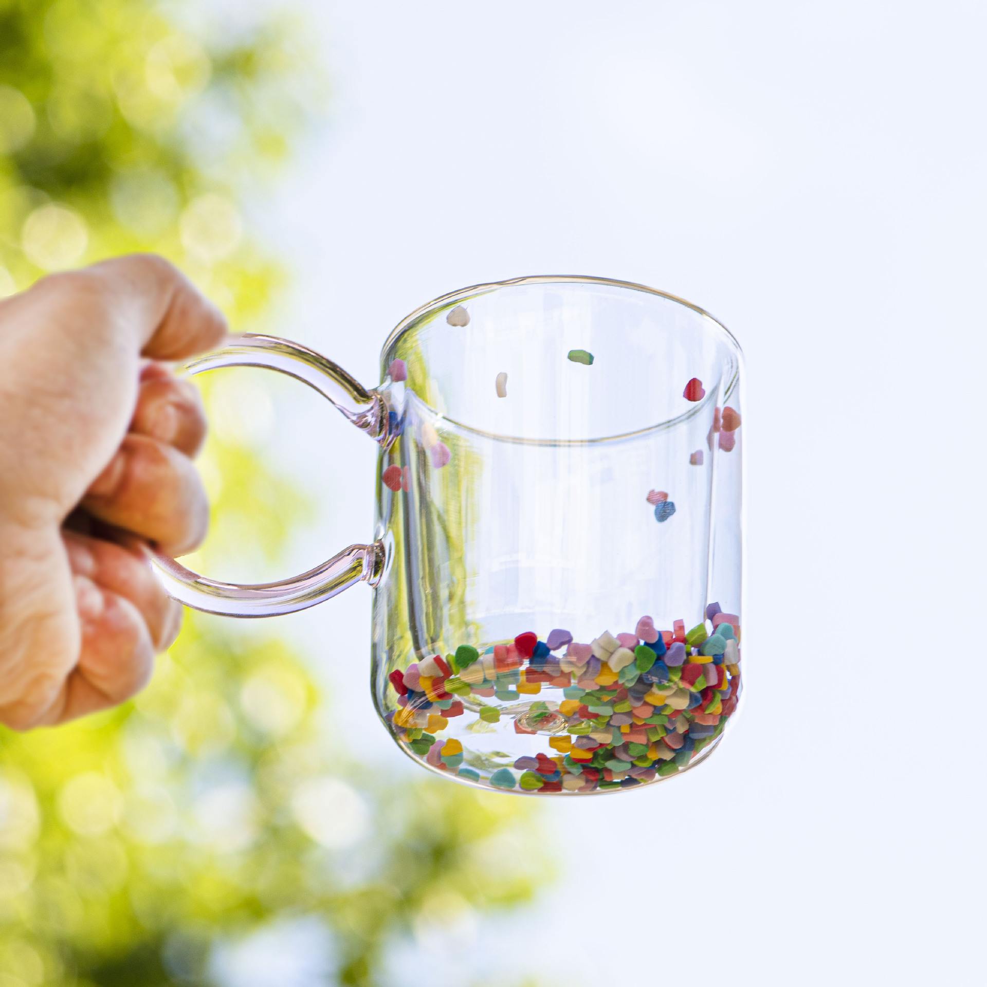 上海当果网红卡通杯啵啵杯北欧风爱心杯爱心流沙杯子创意杯水杯
