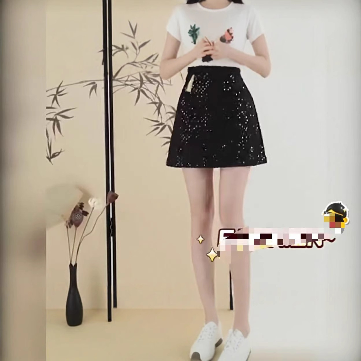 6866亮片 刺绣A半身裙   欧货  不退换